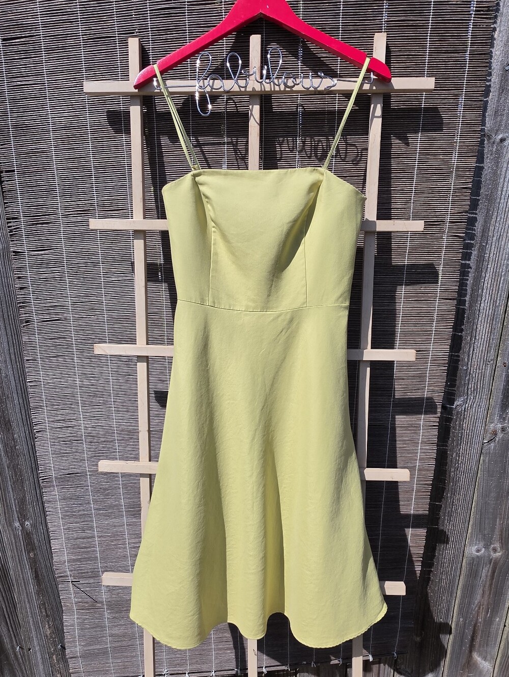 Ann Taylor Silk Blend Spaghetti Strap Dress Green Fit & Flare Dress 4